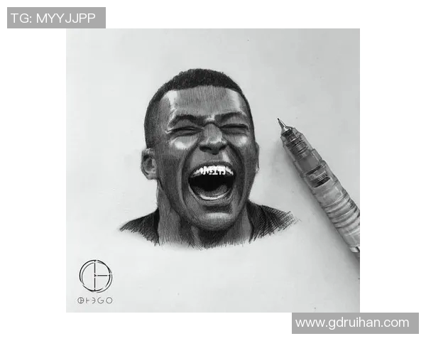 激情飞扬的足球巨星姆巴佩手绘头像，展现无尽赛场风采